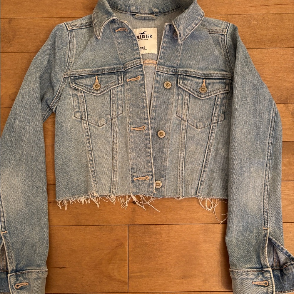 Hollister Faded Blue Cropped Denim Jacket